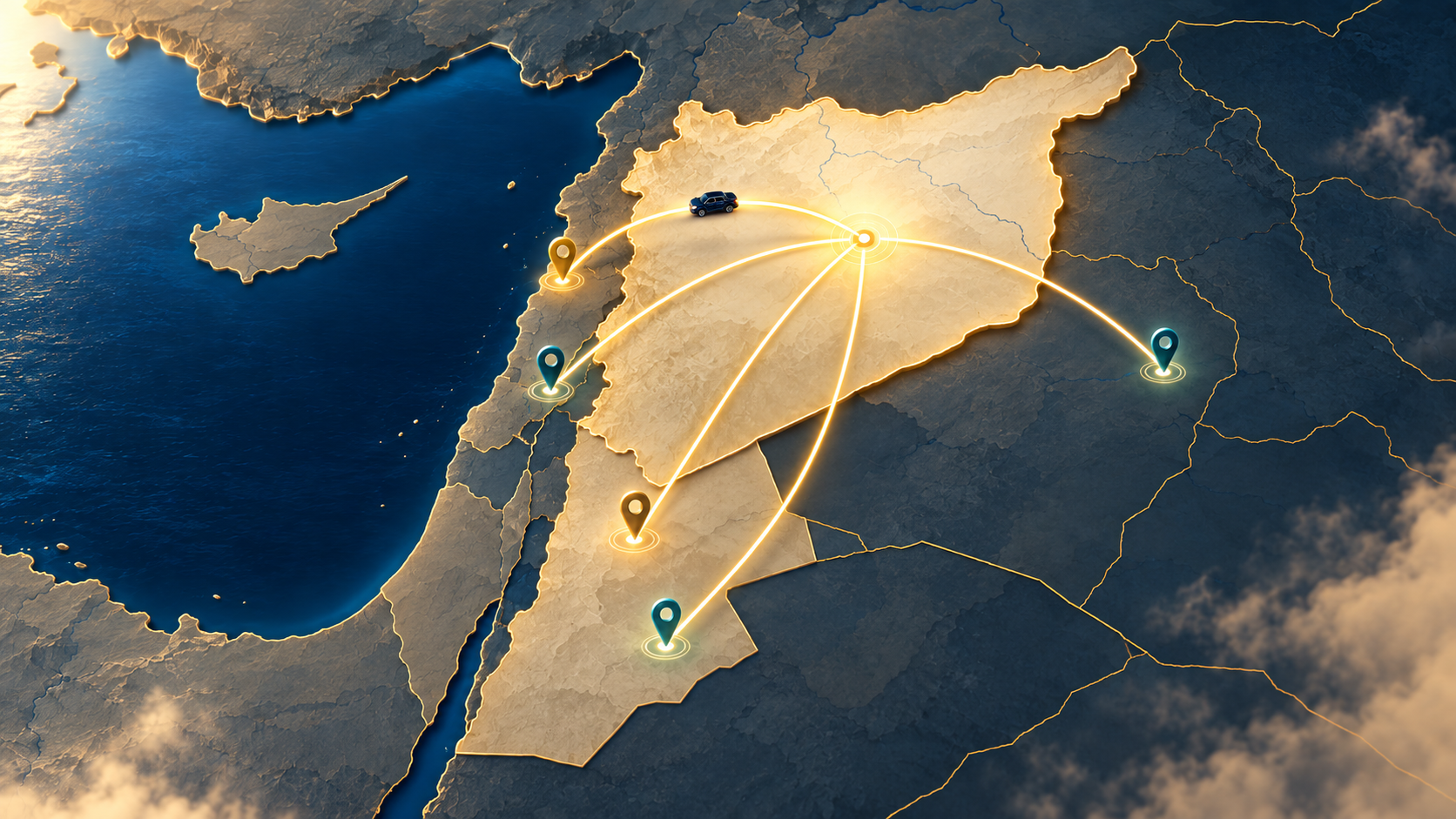 سيارة Wi في طريقها إلى وجهة خارج سوريا
