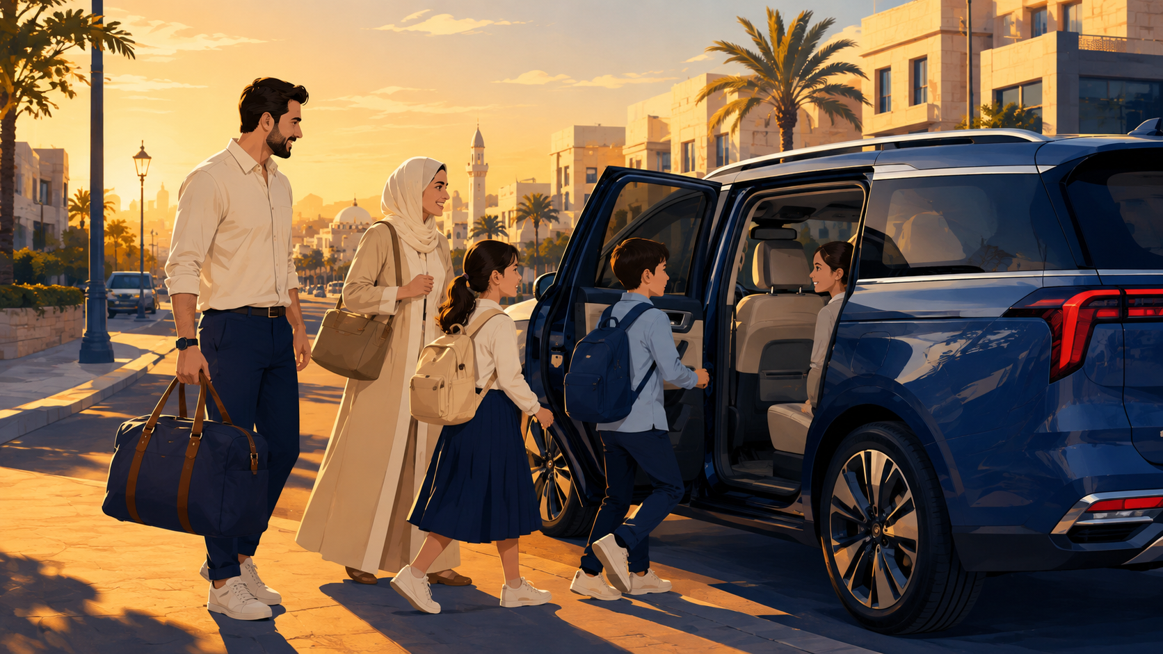 سيارة عائلية تتّسع لستة ركاب مع أمتعتهم